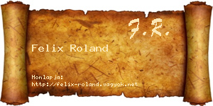 Felix Roland névjegykártya